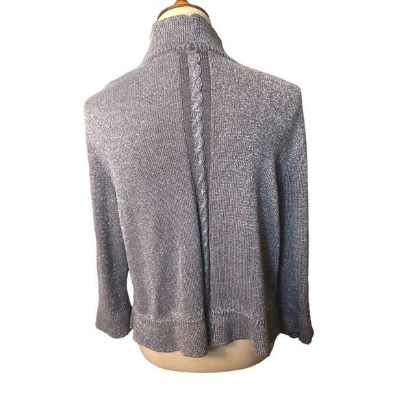 Peter Nygard Silver Sparkle Metallic Open Cardigan Size XL - Picture 6 of 11